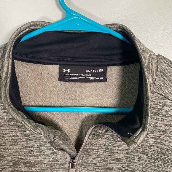 Under Armour Loose Fit Fleece Quarter Zip Green Men’s size XL - Picture 4 of 6